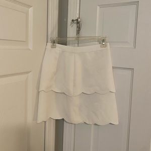 Club Monaco Donah Scalloped Mini Skirt - white size 4